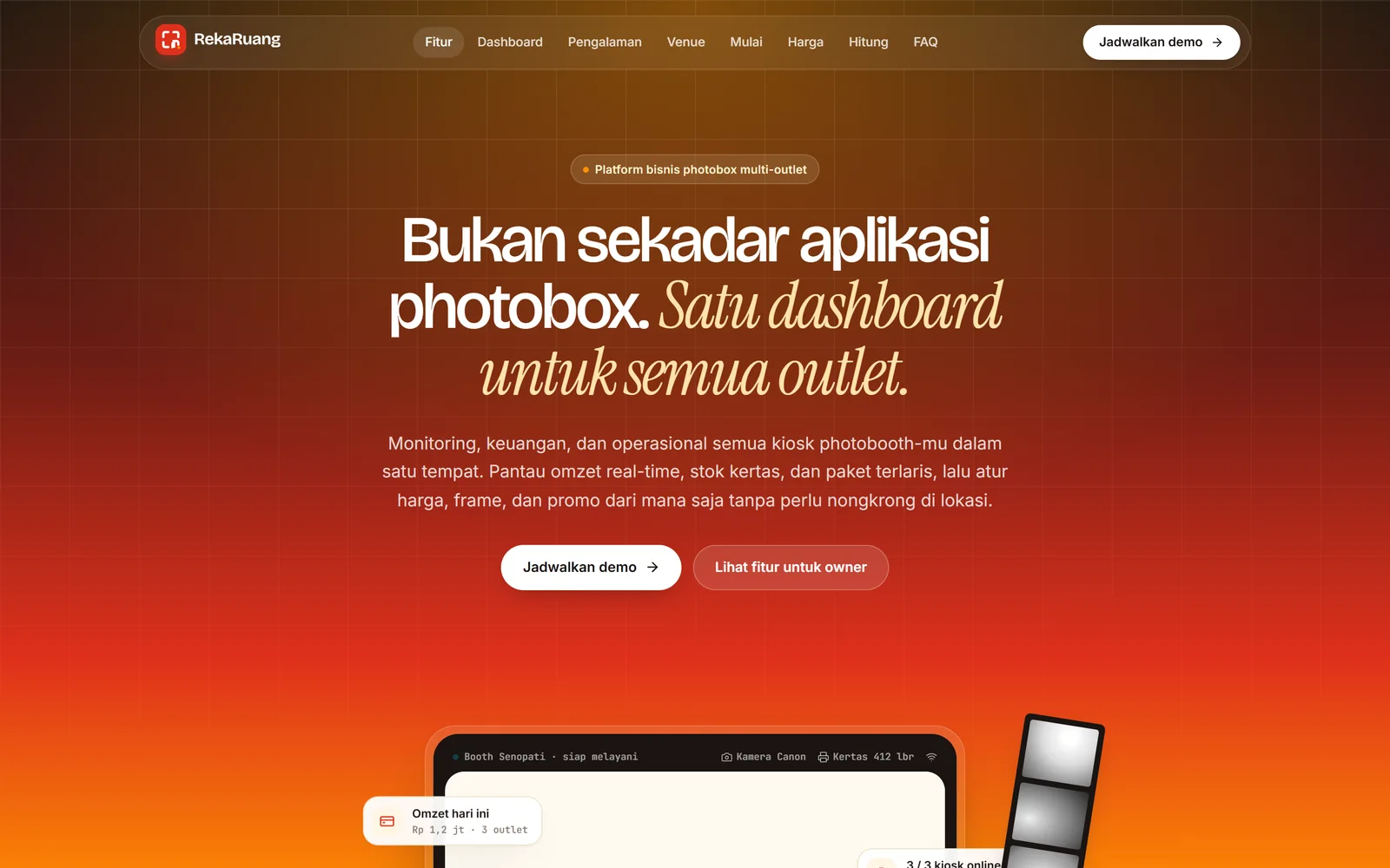 Halaman utama website RekaRuang