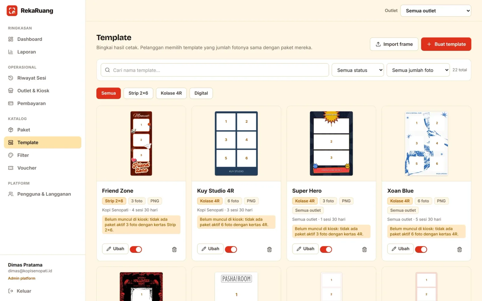 Katalog template frame foto RekaRuang
